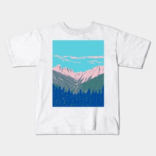 Mount Olympus in Olympos National Woodland Park Greece WPA Art Deco Poster Kids T-Shirt